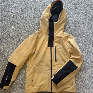 Oakley Unisex Hooded Snow Jacket - Tan with Black Accents